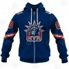 NHL New York Rangers Custom Name Number 2021 Reverse Retro Alternate Jersey Zip Up Hoodie