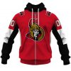 NHL Ottawa Senators Custom Name Number 2020 Home Jersey Zip Up Hoodie