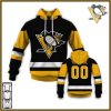 NHL Pittsburgh Penguins Custom Name Number 2020 Home Jersey Pullover Hoodie