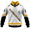 NHL Pittsburgh Penguins Custom Name Number 2021 Reverse Retro Alternate Jersey Zip Up Hoodie