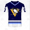 NHL Pittsburgh Penguins Custom Name Number Vintage Navy Blue Jersey T-Shirt