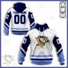 NHL Pittsburgh Penguins Custom Name Number Vintage White Jersey Pullover Hoodie