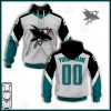 NHL San Jose Sharks Custom Name Number 2021 Reverse Retro Alternate Jersey Pullover Hoodie