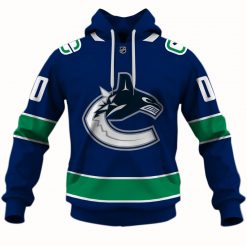 Alternative view of NHL Vancouver Canucks Custom Name Number 2020 Home Jersey Pullover Hoodie