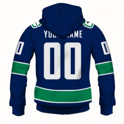 Alternative view of NHL Vancouver Canucks Custom Name Number 2020 Home Jersey Zip Up Hoodie