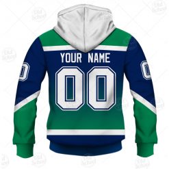 Alternative view of NHL Vancouver Canucks Custom Name Number 2021 Reverse Retro Alternate Jersey Zip Up Hoodie