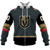 NHL Vegas Golden Knights Custom Name Number 2020 Home Jersey Zip Up Hoodie