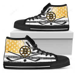 NHL Boston Bruins American Flag High Top Shoes