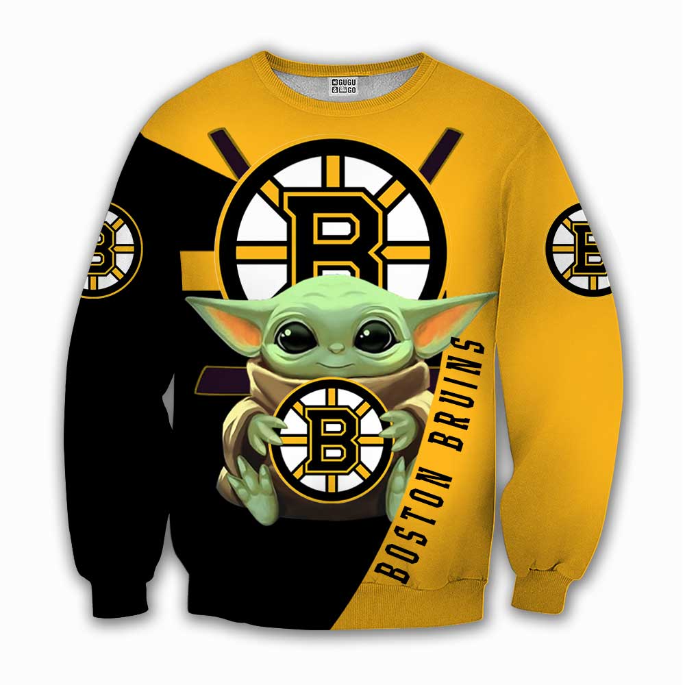 NHL Boston Bruins Baby Yoda Kids Sweatshirt