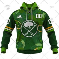 Alternative view of NHL Buffalo Sabres Custom Name Number 2022 St. Patricks Day Jersey Pullover Hoodie