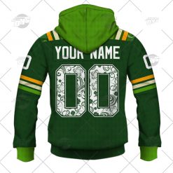 Alternative view of NHL Buffalo Sabres Custom Name Number 2022 St. Patricks Day Jersey Zip Up Hoodie