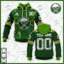 NHL Buffalo Sabres Custom Name Number 2022 St. Patricks Day Jersey Pullover Hoodie