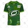 NHL Carolina Hurricanes Custom Name Number 2022 St. Patricks Day T-Shirt