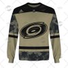 NHL Carolina Hurricanes Custom Name Number Camo Military Appreciation Team Jersey Sweatshirt