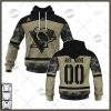 NHL Pittsburgh Penguins Custom Name Number Camo Military Appreciation Team Jersey Pullover Hoodie