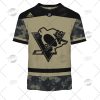 NHL Pittsburgh Penguins Custom Name Number Camo Military Appreciation Team Jersey T-Shirt