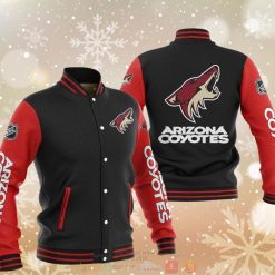 NHL Arizona Coyotes Black Red Baseball Jacket