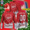 Arsenal FC Custom Name Number Christmas Sweater