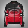 NHL Carolina Hurricanes Red Black Bomber Jacket