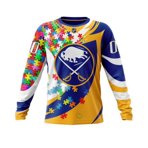 NHL Buffalo Sabres Custom Name Number Autism Awareness Sweatshirt
