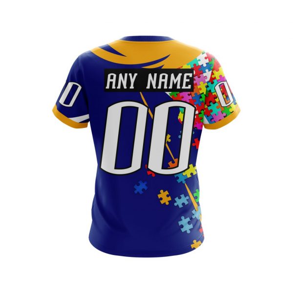 NHL Buffalo Sabres Custom Name Number Autism Awareness T-Shirt