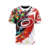 NHL Carolina Hurricanes Custom Name Number Autism Awareness T-Shirt