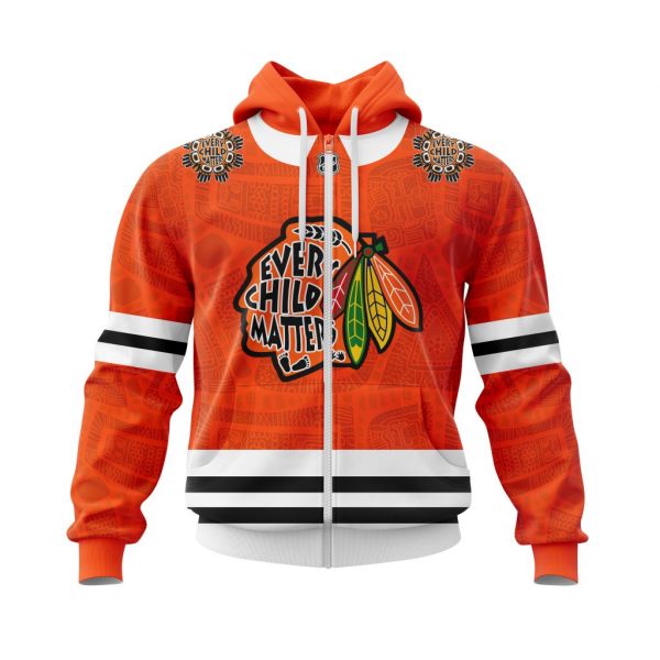 NHL Chicago Blackhawks Custom Name Number Every Child Matters Zip Up Hoodie NHL Chicago Blackhawks Custom Name Number Every Child Matters Zip Up Hoodie