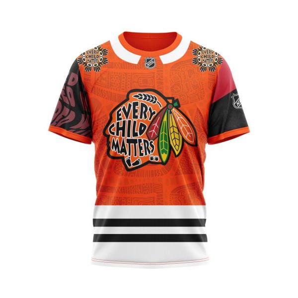 NHL Chicago Blackhawks Custom Name Number Every Child Matter T-Shirt