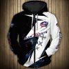 NHL Columbus Blue Jackets Thunder Design Zip Up Hoodie