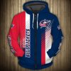 NHL Columbus Blue Jackets Cute Design Zip Up Hoodie