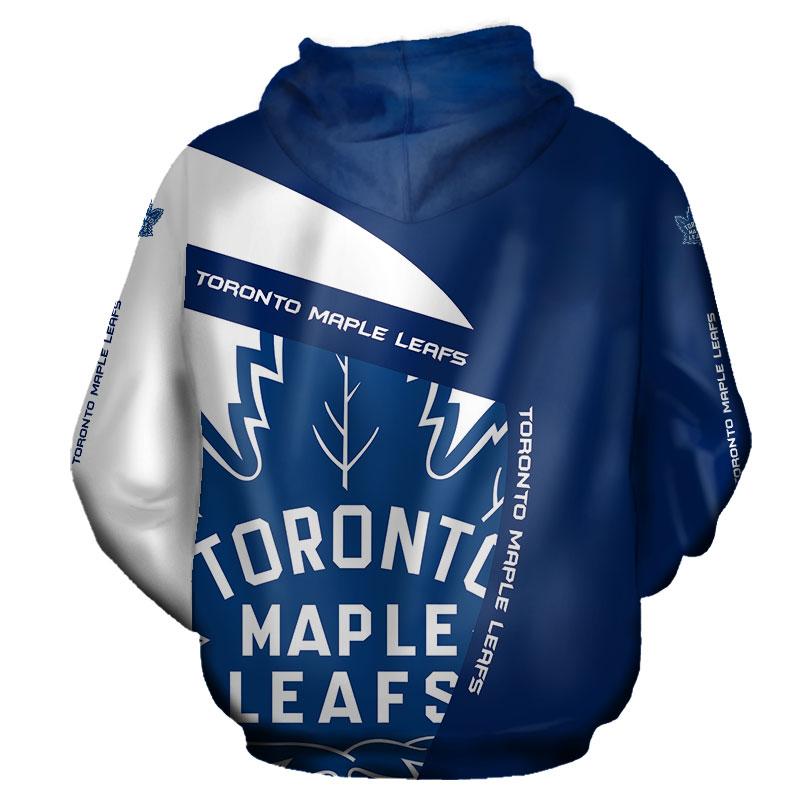 NHL Toronto Maple Leafs White Blue Zip Up Hoodie NHL Toronto Maple Leafs White Blue Zip Up Hoodie