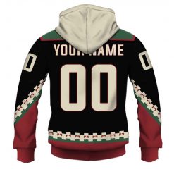 Alternative view of NHL Arizona Coyotes Custom Name Number 90s Vintage Home Jersey Zip Up Hoodie
