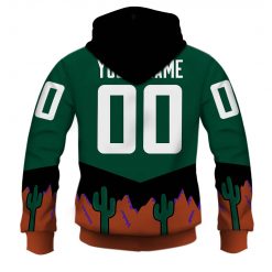 Alternative view of NHL Arizona Coyotes Custom Name Number 90s Vintage Alt. Jersey Zip Up Hoodie