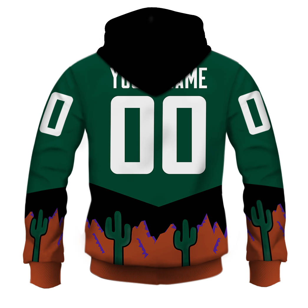 NHL Arizona Coyotes Custom Name Number 90s Vintage Alt. Jersey Pullover Hoodie NHL Arizona Coyotes Custom Name Number 90s Vintage Alt. Jersey Pullover Hoodie