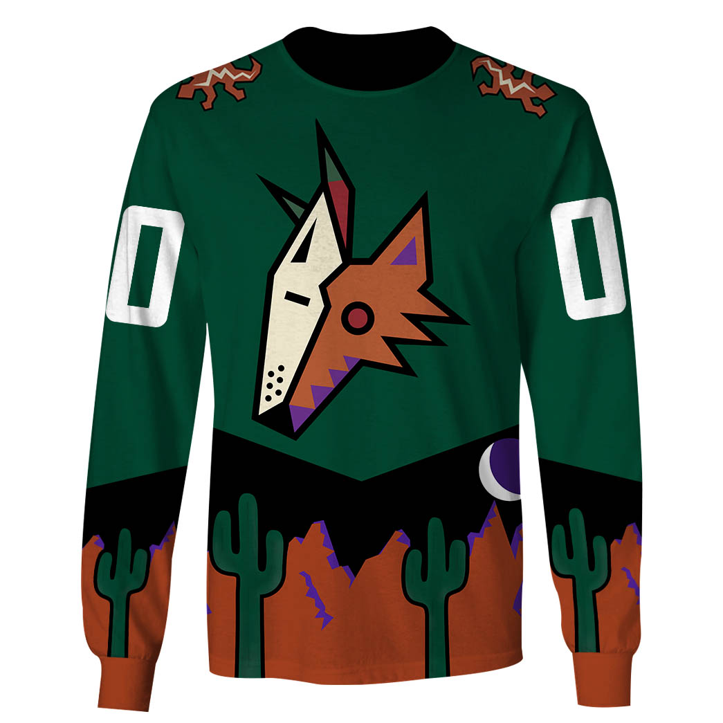 NHL Arizona Coyotes Custom Name Number 90s Vintage Alt. Jersey Sweatshirt NHL Arizona Coyotes Custom Name Number 90s Vintage Alt. Jersey Sweatshirt