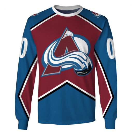 NHL Colorado Avalanche Custom Name Number 1996 Throwback Vintage Jersey Sweatshirt