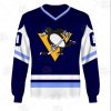 NHL Pittsburgh Penguins Custom Name Number Vintage Navy Blue Jersey Sweatshirt