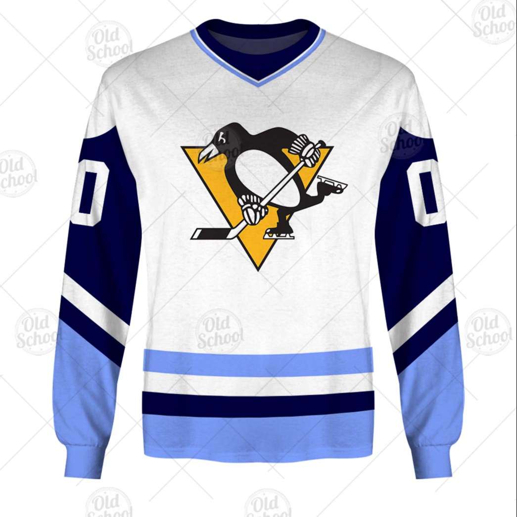 NHL Pittsburgh Penguins Custom Name Number Vintage White Jersey Sweatshirt