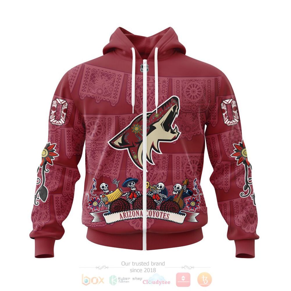 NHL Arizona Coyotes Custom Name Number Specialized Heritage Kits Zip Up Hoodie NHL Arizona Coyotes Custom Name Number Specialized Heritage Kits Zip Up Hoodie