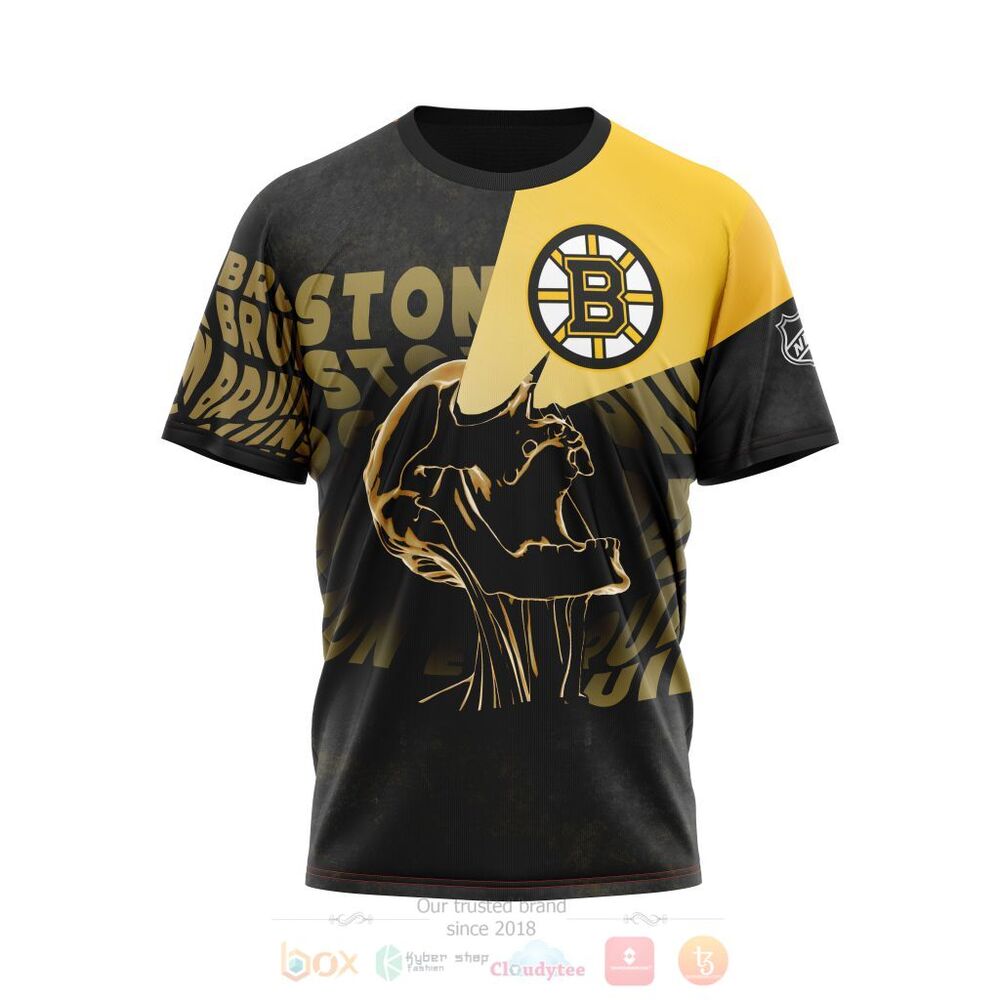 NHL Boston Bruins Custom Name Number Black T-Shirt NHL Boston Bruins Custom Name Number Black T-Shirt