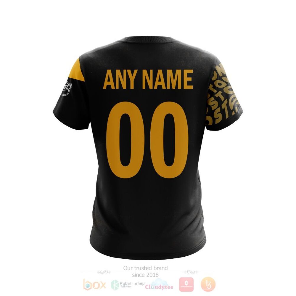 NHL Boston Bruins Custom Name Number Black T-Shirt NHL Boston Bruins Custom Name Number Black T-Shirt