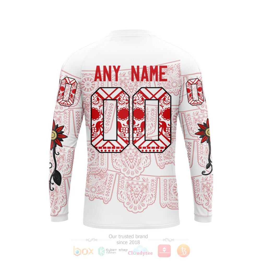 NHL Calgary Flames Custom Name Number Sugar Skull Heritage Jersey Sweatshirt