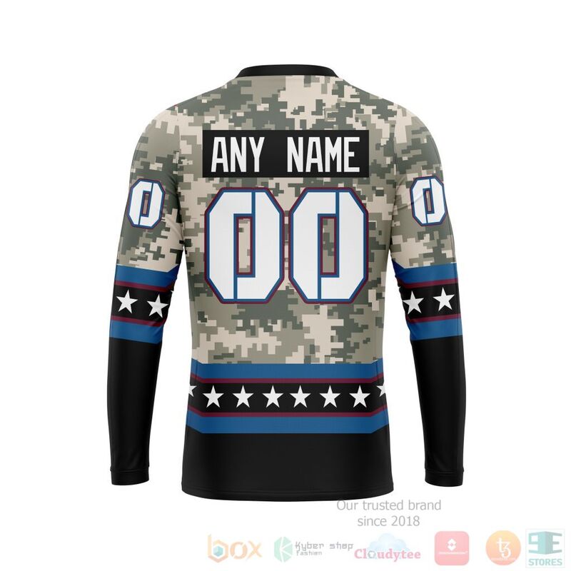 NHL Colorado Avalanche Custom Name Number Honor Military White Camo Sweatshirt