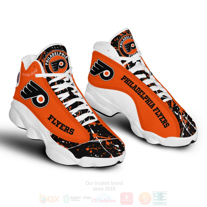 NHL Philadelphia Flyers Custom Name Air Jordan 13 Shoes V2