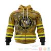 NHL Pittsburgh Penguins Custom Name Number Honnor Firefighter Zip Up Hoodie