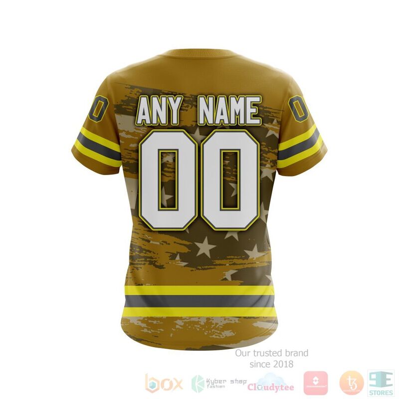 NHL Pittsburgh Penguins Custom Name Number Honnor Firefighter T-Shirt