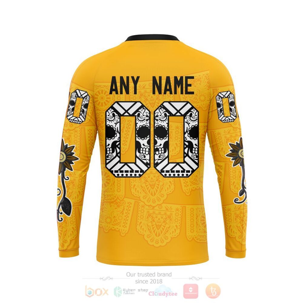 NHL Pittsburgh Penguins Custom Name Number Sugar Skull Heritage Jersey Sweatshirt