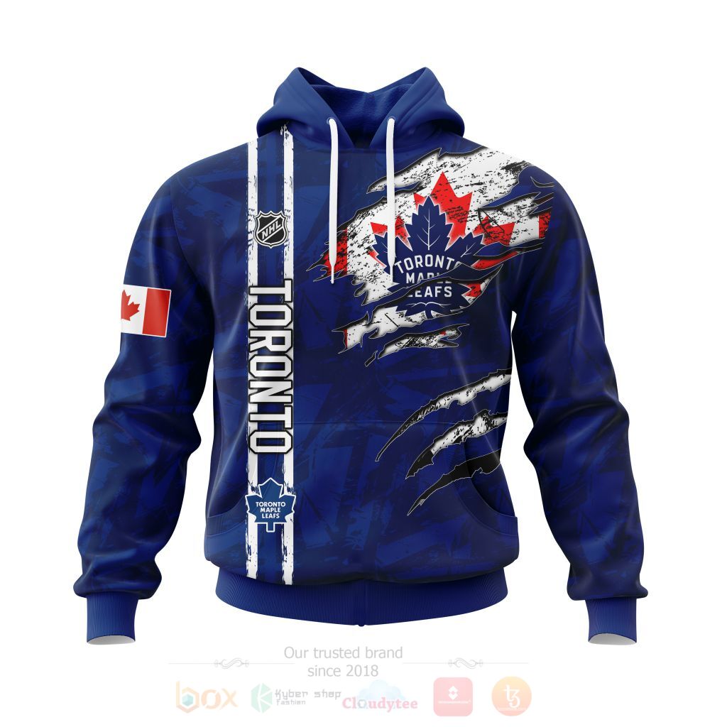 NHL Toronto Maple Leafs Custom Name Number Canadian Flag Pullover Hoodie NHL Toronto Maple Leafs Custom Name Number Canadian Flag Pullover Hoodie