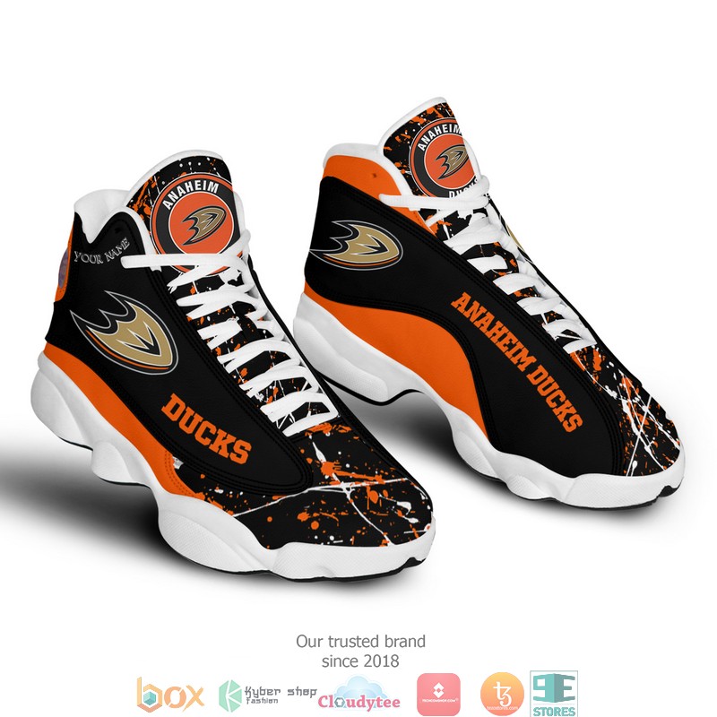 NHL Anaheim Ducks Custom Name Air Jordan 13 Shoes NHL Anaheim Ducks Custom Name Air Jordan 13 Shoes
