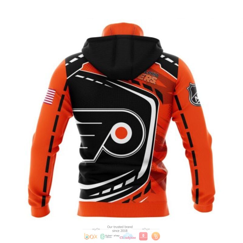 NHL Philadelphia Flyers Black Orange Zip Up Hoodie